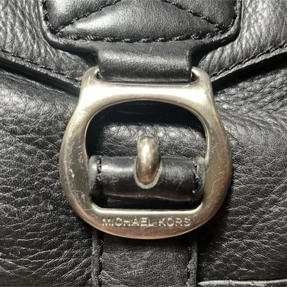 Michael Kors Black Hobo Satchel Soft Shell Pebbled Boho Leather Shoulder Bag